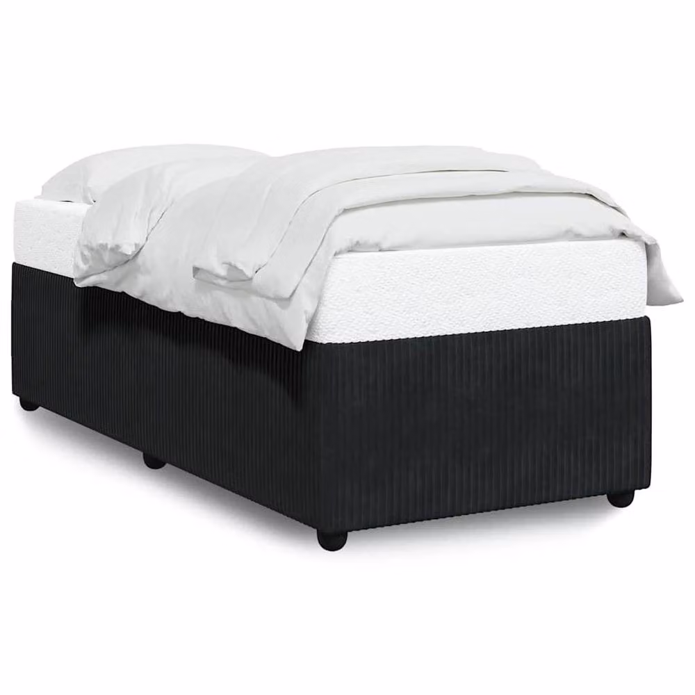 Berkfield Home Single Upholstered Velvet Bed Frame in Black, W/D/H: 90 x 190 cm – 3