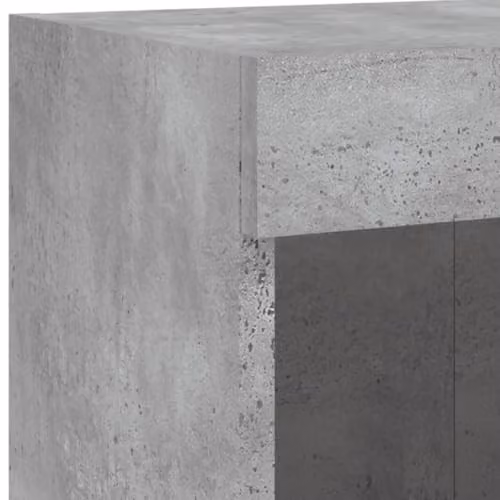vidaXL Set of 2 Modern Wall Mounted TV Cabinets with Integrated LED Lights in Concrete Grey, W/D/H: 100 x 30 x 30 cm – 3