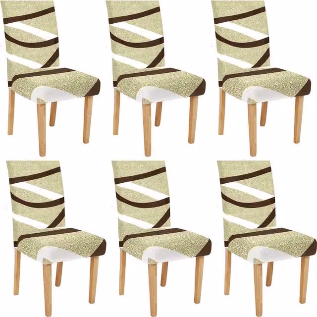 Roseley Graphic Pattern 5 / 6 Stretch Dining Chair Covers in Blue and Multicolour