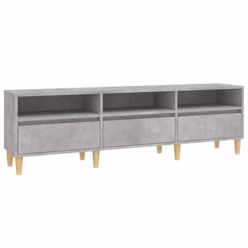 vidaXL TV Cabinet in Concrete Grey, W: 150 cm, D: 30 cm, H: 44.5 cm, Made of MDF