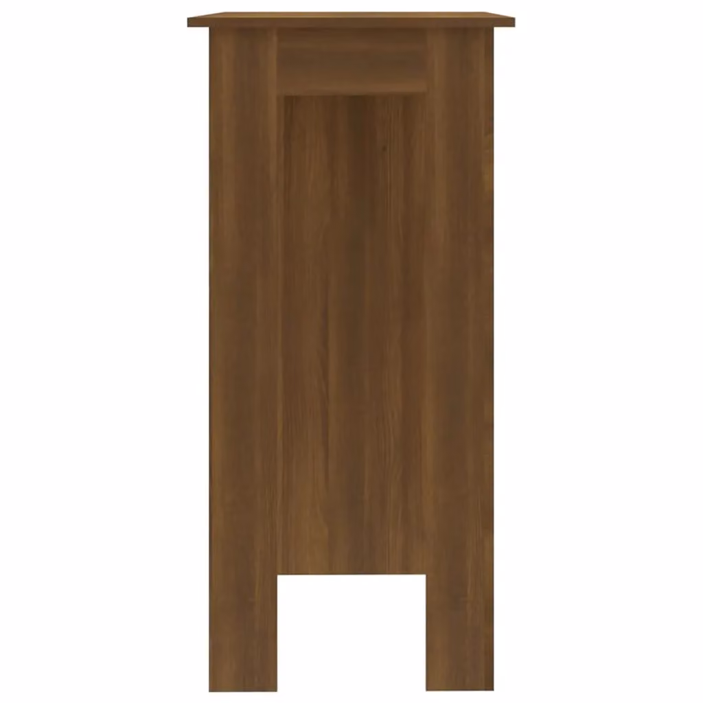Berkfield Home Bar Table with Shelf in Brown Oak, W: 102 cm, D: 50 cm, H: 103.5 cm – 4