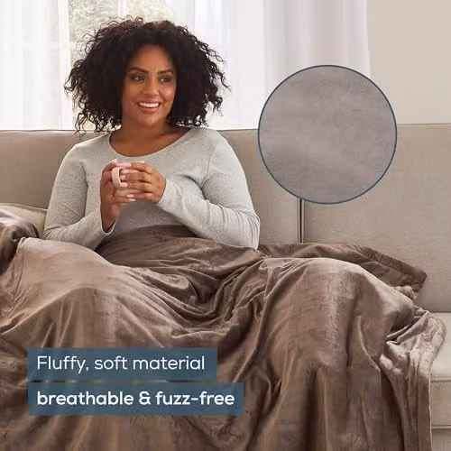 Beurer HD75 Electric Fleece Blanket in Beige, 180 x 130 cm, with 6 Temperature Settings and Automatic Switch-Off – 4