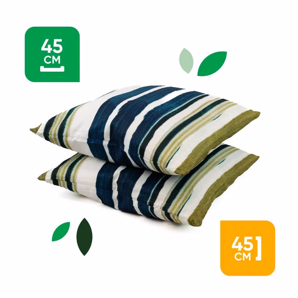 Gardenwize Pack of 2 Multicolour Striped Outdoor Scatter Cushions with Removable Washable Covers – 2