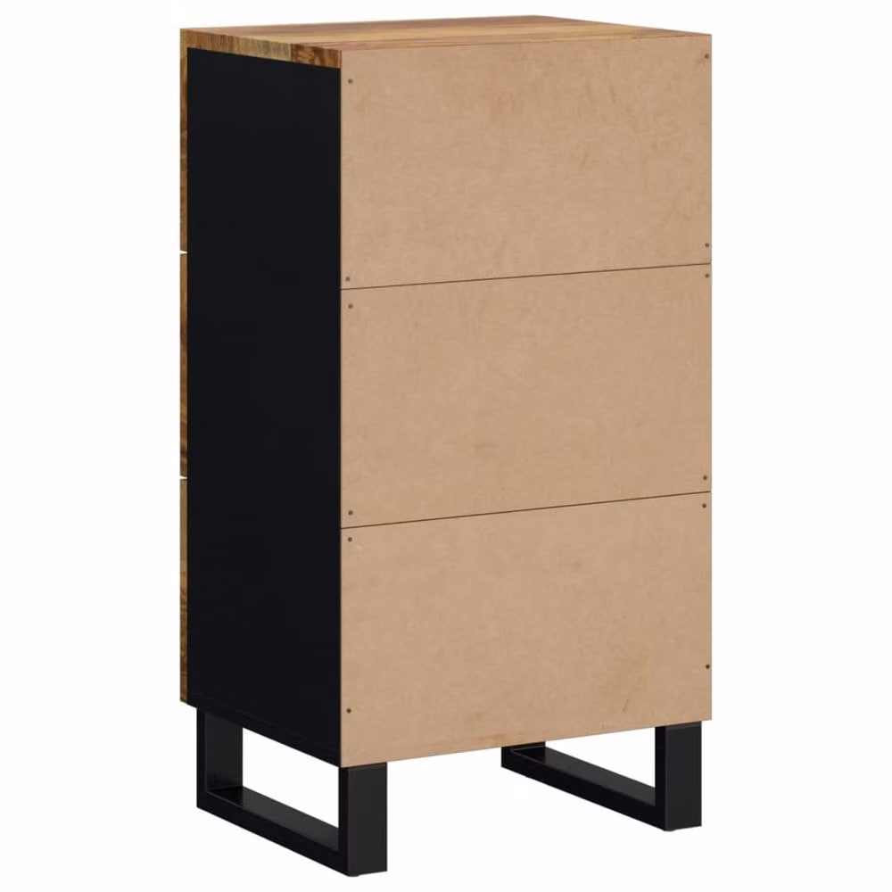 Berkfield Home Sideboard with 3 Drawers in Brown Solid Mango Wood, W: 40 cm, D: 33.5 cm, H: 75 cm – 3