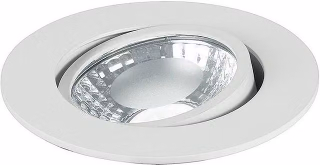 Netlighting ORIONE White LED Recessed Adjustable Downlight, 380lm, 4000K, W/D/H: 8.7 x 5.7 cm