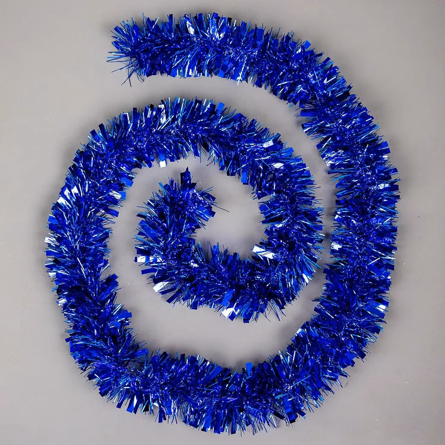 Shatchi Luxury Deluxe Chunky Christmas Tinsel Garland in Blue, 1.8 m – 2