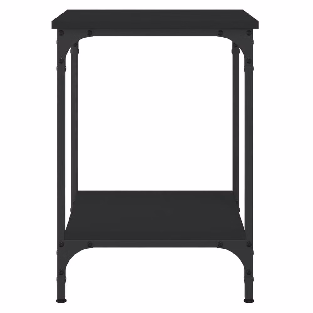 Berkfield Home Black Square Coffee Table in Engineered Wood, W/D/H: 40 x 40 x 55 cm – 4