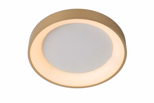 Lucide Vidal Flush Ceiling Light, Gold/Brass, Diameter: 28 cm, Dimmable LED, 20W Warm White