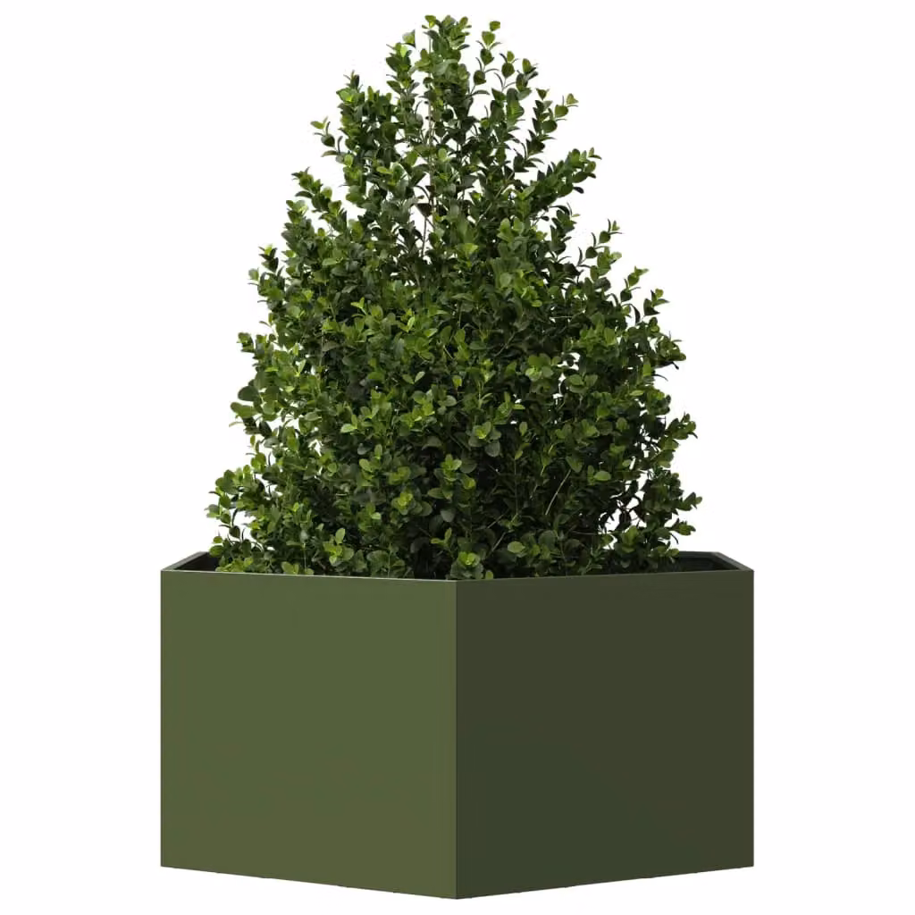 Berkfield Home Steel Hexagon Garden Planter, Green, W: 104 cm, D: 90 cm, H: 45 cm – 3