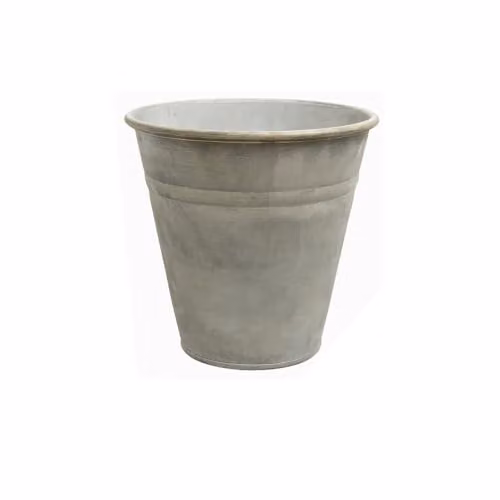 Melody Maison Small Rustic Grey Metal Bucket Planter Pot – 2