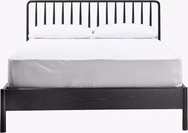 Perch & Parrow Rebecca 5' Oak King Bed Frame in Black, W/D/H: 180 x 200 cm