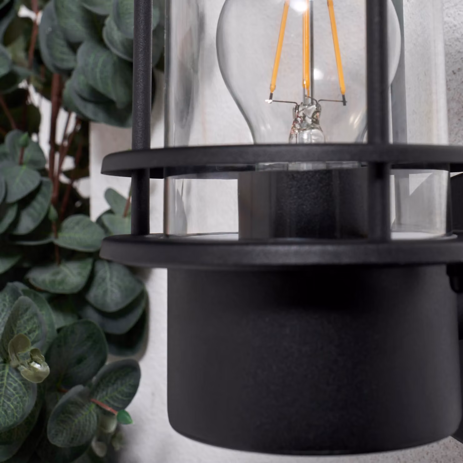 CGC Lighting Kofi Black Outdoor Wall Lantern with Transparent Glass Diffuser – 3