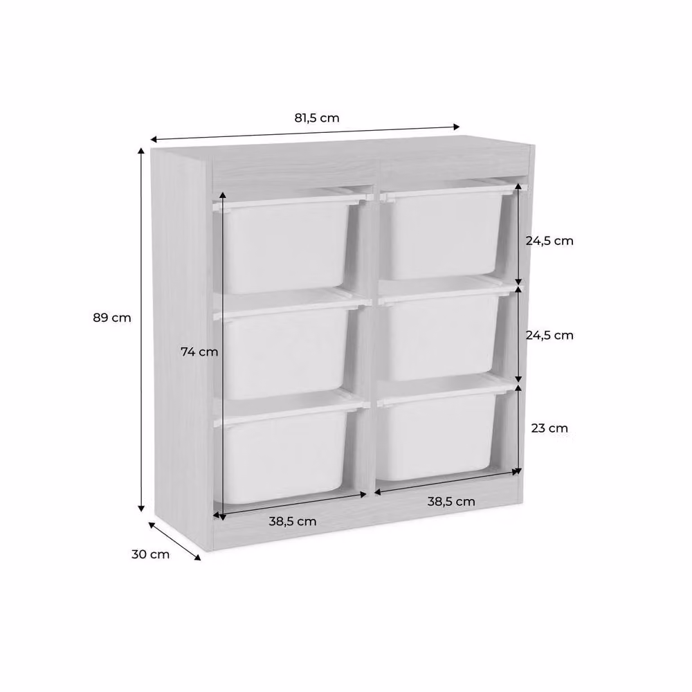 sweeek Storage Unit with 6 Transparent Bins in Brown – 4