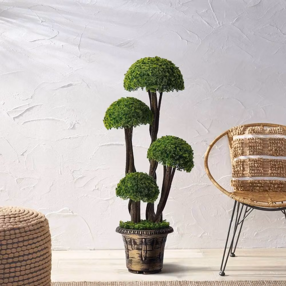 NESTLUNE Lifelike Artificial Cypress Tree in Green, H 90 cm x W 15 cm x D 15 cm – 2