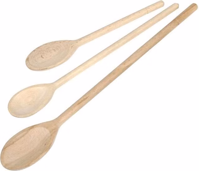 Universal Textiles Assorted Wooden Cooking Spoons, 3 Pack, Beige and Multicolour