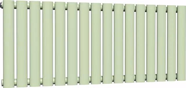 Lux Heat Oval Horizontal Single Wall Mounted Radiator in Mint Ice Cream Green, W: 96 cm, H: 40 cm, D: 4 cm