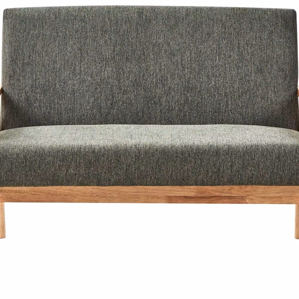 Wyld and Coco Retro 2-Seater Upholstered Sofa in Green with Solid Wood Frame – 2