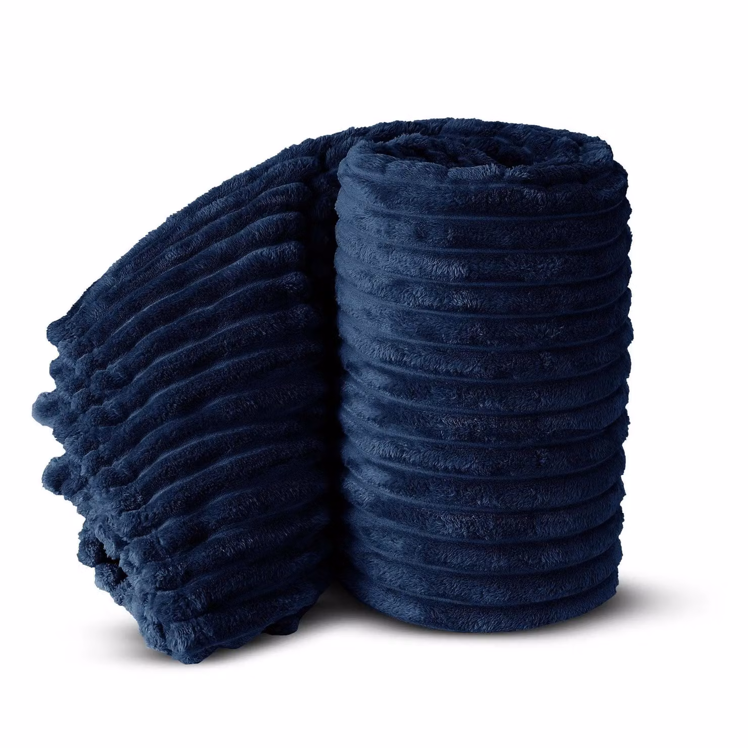 Velosso Super Soft Chunky Cord Blanket Throw in Blue, W: 200 cm, D: 240 cm – 2