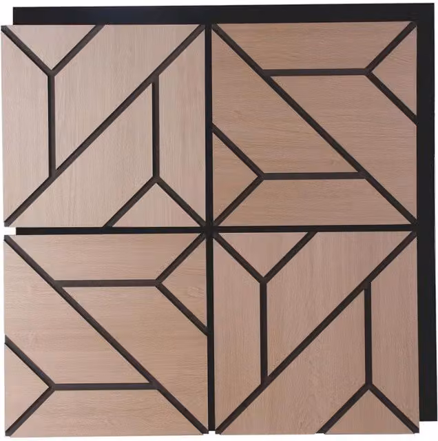 EnerJ Smart EchoGrid Acoustic Wall Panel in Brown, W/H: 61.0 x 61.0 cm