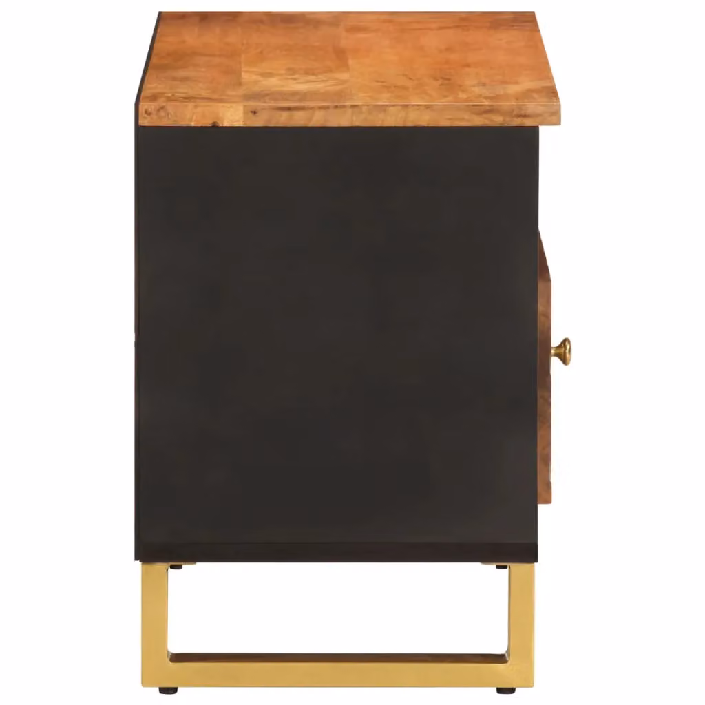 Berkfield Home Industrial Mango Wood TV Cabinet in Brown and Black, W/D/H: 80 x 33.5 x 46 cm – 3
