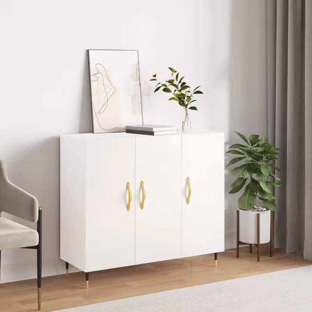 Berkfield Home Modern White Matt Sideboard W/D/H: 90 x 34 x 80 cm – 1