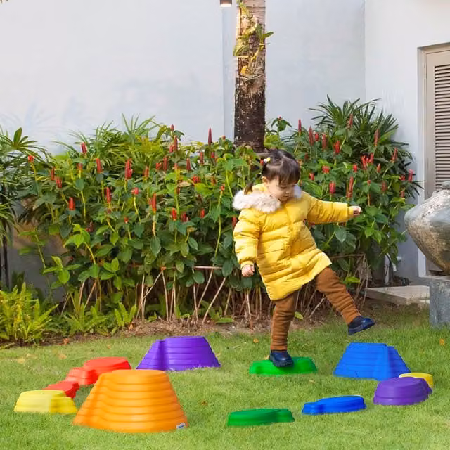 Outsunny 11-Piece Kids Balance Stepping Stones in Multicoloured