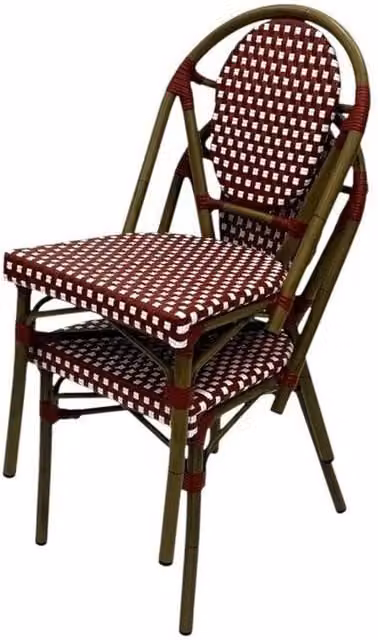 NESTLUNE Red Paris Bistro Chairs, Set of 2 – 1