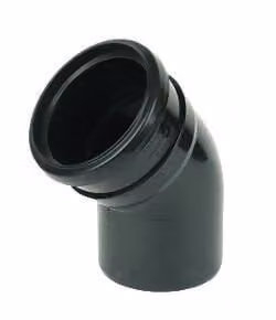 FloPlast Ring Seal Soil Bend Single Socket, 135 Degree, 110mm, Black