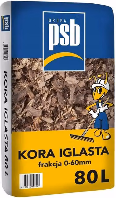 Brown Coarse Wood Bark Mulch Chippings 80 l