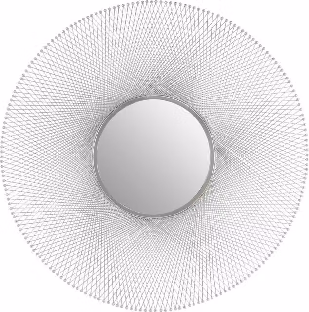 Fifty Five South Marseille Round Wall Mirror in Silver with Gold Finish