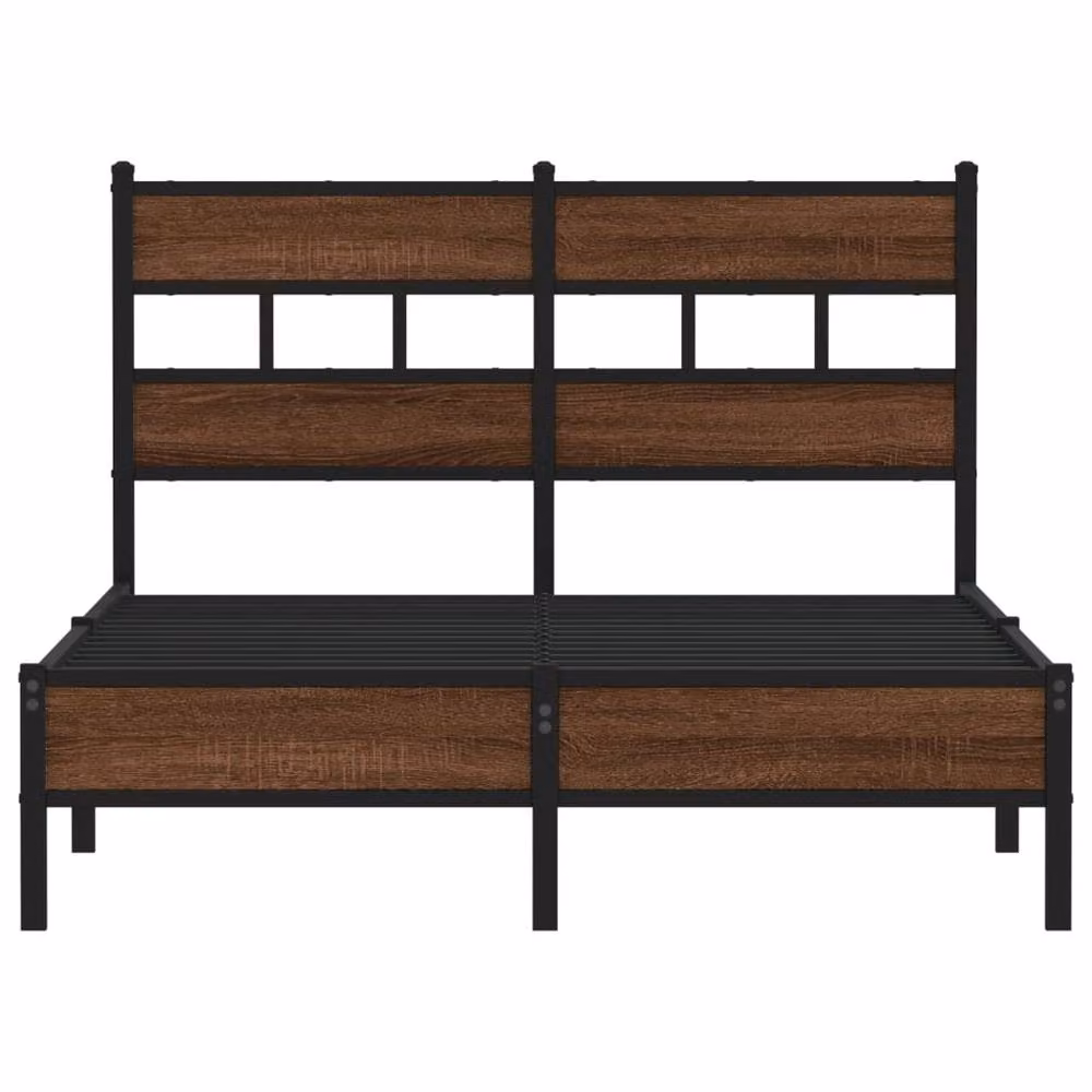 Berkfield Home Small Double Bed Frame in Brown Oak, W/D/H: 120 x 200 cm – 4