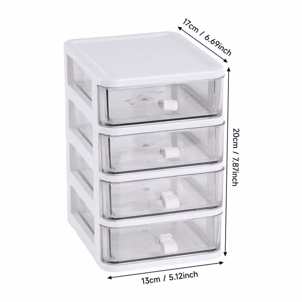 EONLION 3 Tier Storage Container Organiser Drawers in White and Transparent, W: 50 cm, D: 50 cm, H: 50 cm – 2