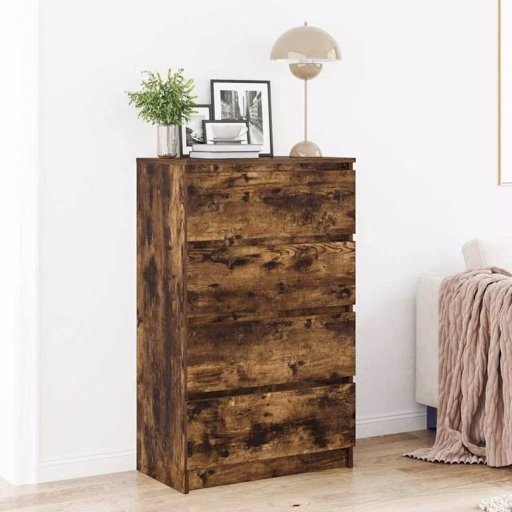 Berkfield Home Smoked Oak Sideboard in Brown, W: 60 cm, D: 35 cm, H: 98.5 cm – 2