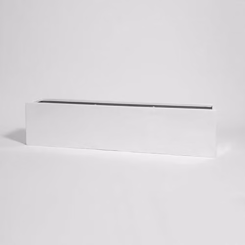Primrose White Gloss Polystone Rectangular Trough Planter 150cm
