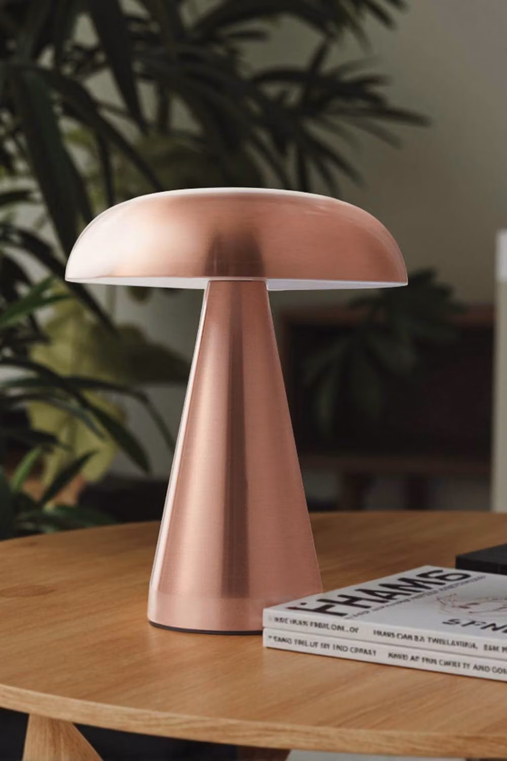 H&O Direct Mushroom Shape Rechargeable Dimmable Table Lamp in Gold/Brass – 3