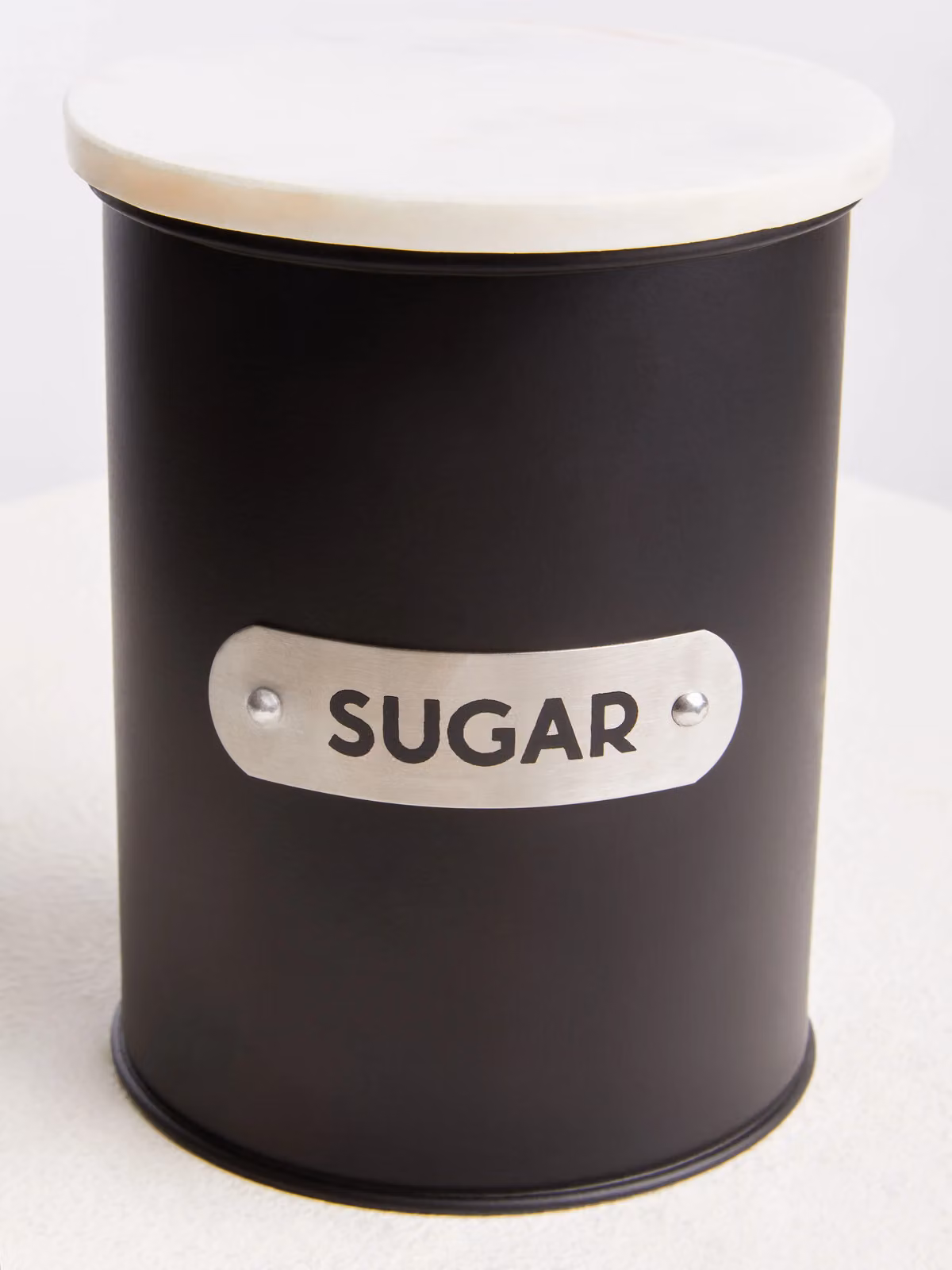 Orsina Airtight Black Enamel Sugar Canister with Stainless Steel Lid – 4