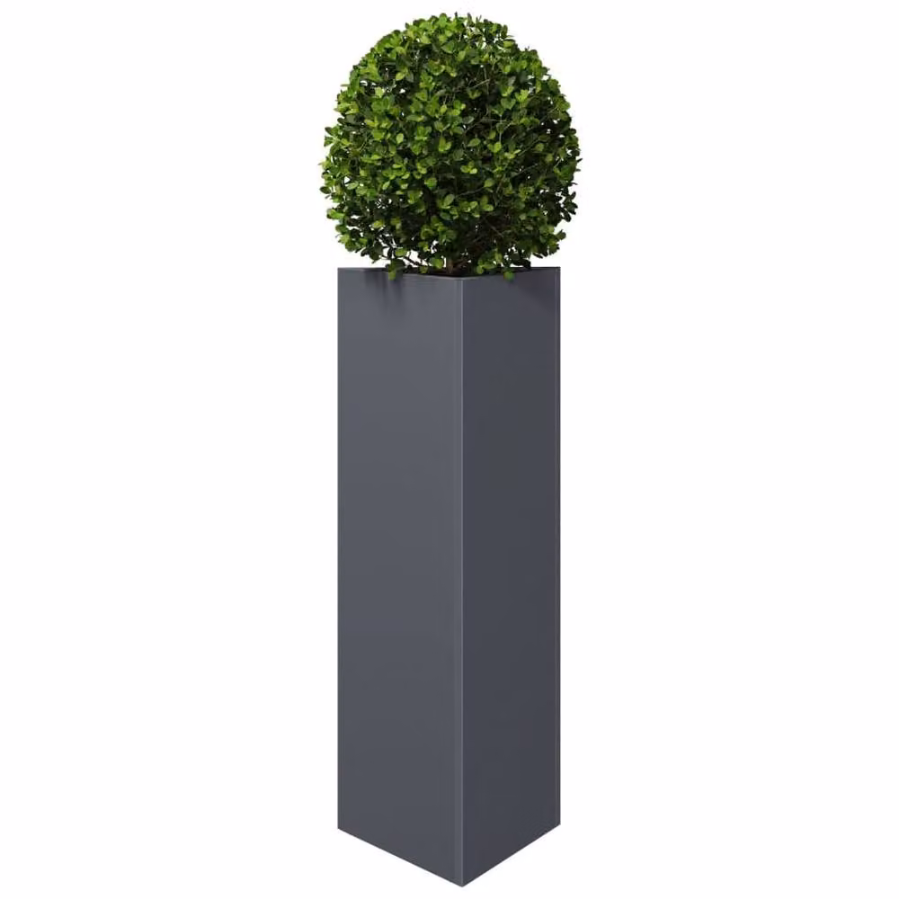 Berkfield Home Anthracite Triangular Steel Planter in Dark Grey, W/D/H: 30 x 26 x 75 cm – 3