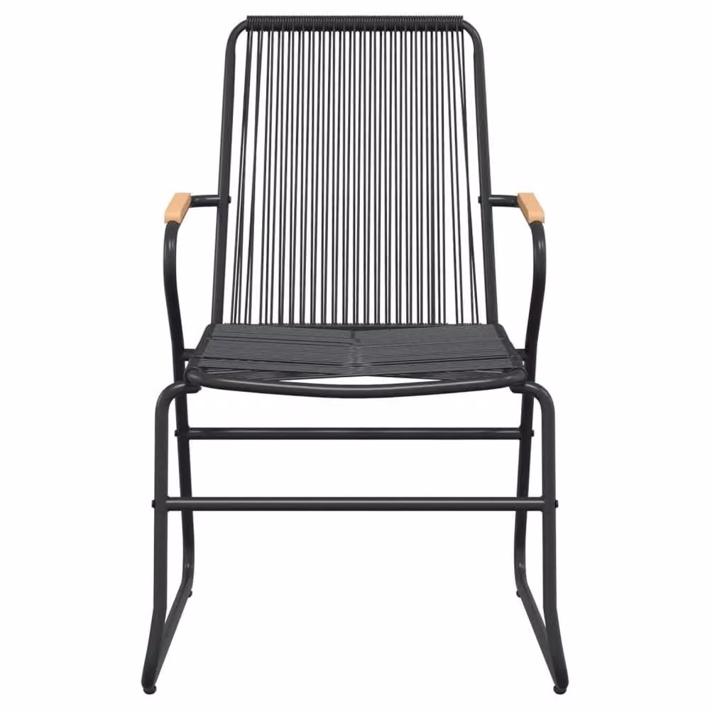 Berkfield Home Beautiful 5 Piece Garden Dining Set in Black PVC Rattan – 3