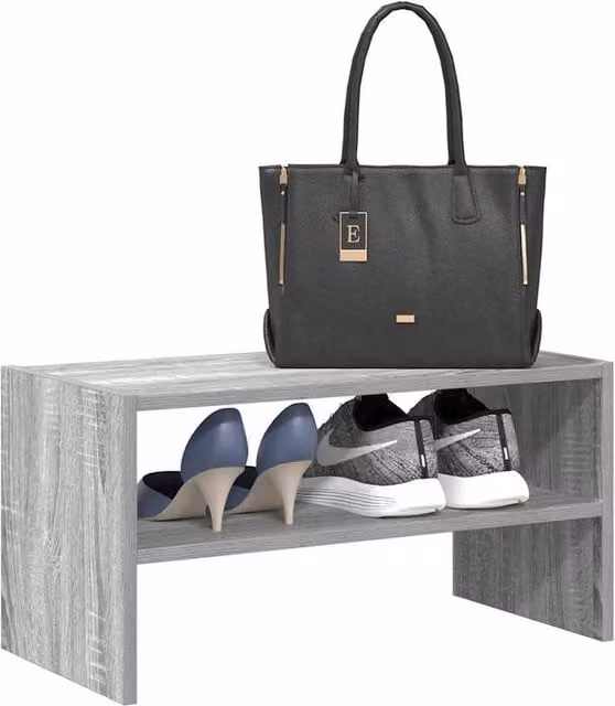 Berkfield Home Stackable Shoe Rack in Grey Sonoma, W: 60 cm, D: 30 cm, H: 30.5 cm