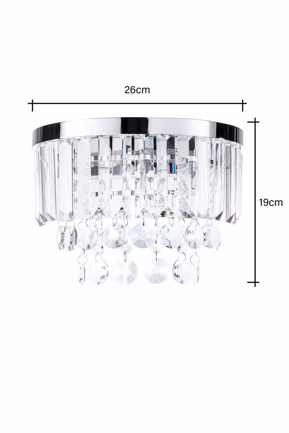 BHS Lighting Paladina Crystal Wall Light in Silver and Chrome – 3