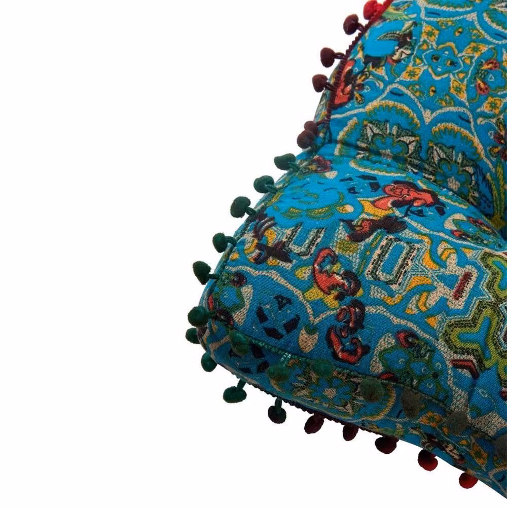 EONLION Bohemian Blue Vintage Square Chair Cushion, W: 120 cm, D: 90 cm – 3