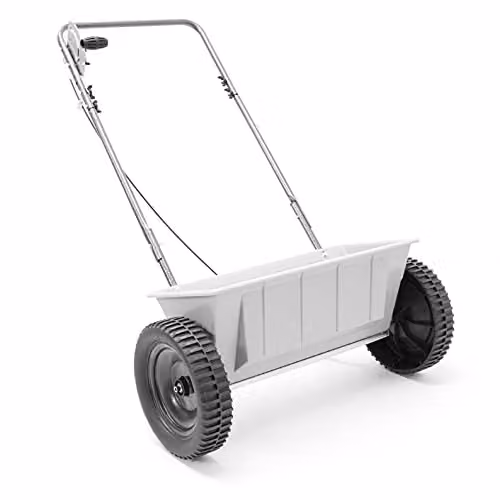 The Handy Manual Drop Spreader for Fertiliser, Seeds and Salt with 56cm Spread Width and 27kg Capacity – 1