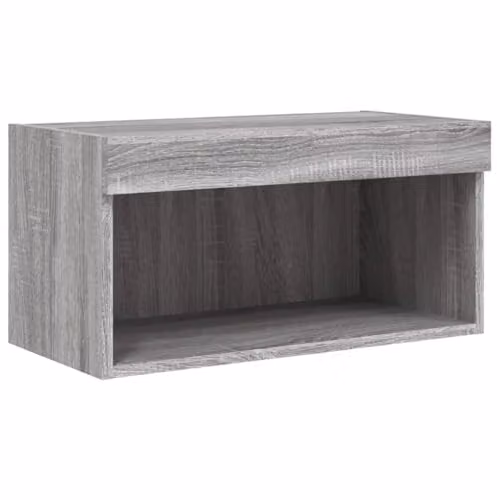 vidaXL Modern TV Cabinet with LED Lights in Grey Sonoma, W/D/H: 60 x 30 x 30 cm