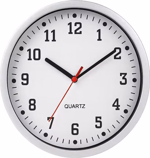 MantraRaj Modern Round Silent Quartz Wall Clock, Black, Diameter: 22.86 cm