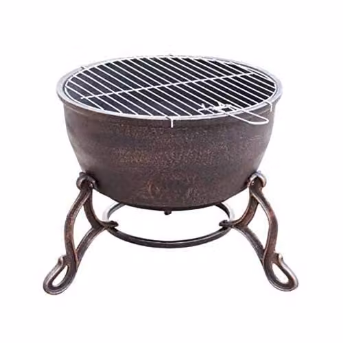 Gardeco Elidir Cast Iron Fire Bowl, Bronze, W: 45 cm, D: 45 cm, H: 47.5 cm