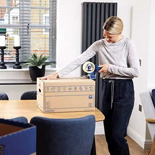 Bankers Box Large 39L SmoothMove Heavy Duty Cardboard Storage and Moving Boxes with Handles, Brown, Pack of 15, W: 47 cm, D: 32 cm, H: 26 cm – 3