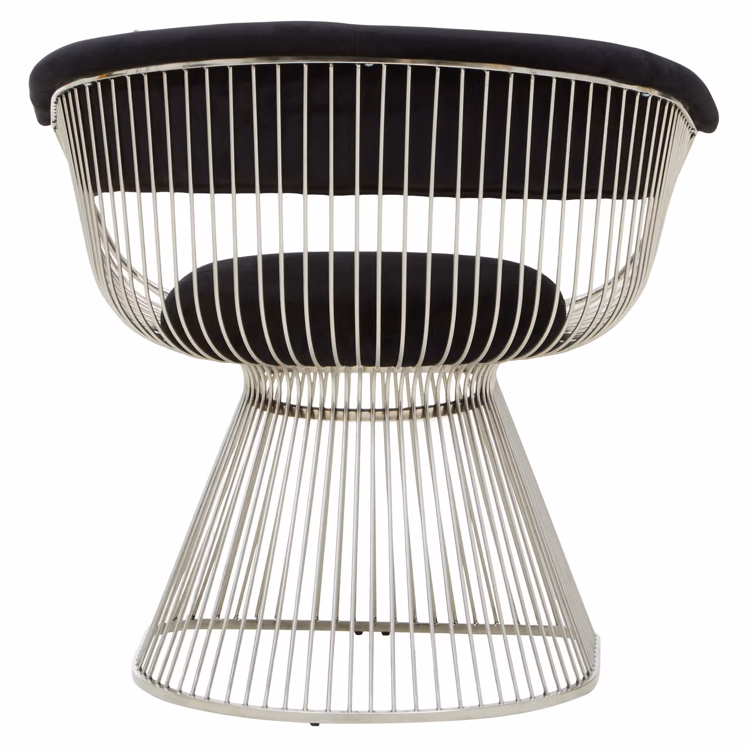 Orsina Art Deco Black Velvet Chair with Silver Metal Frame – 2