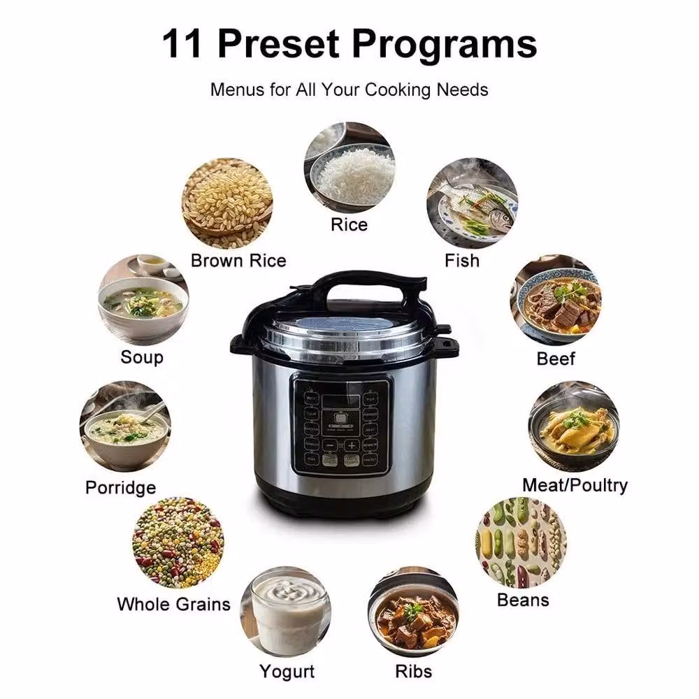 PAWNORA 6L Smart Electric Pressure Cooker in Silver with Stainless Steel Finish and Keep Warm Function – 2