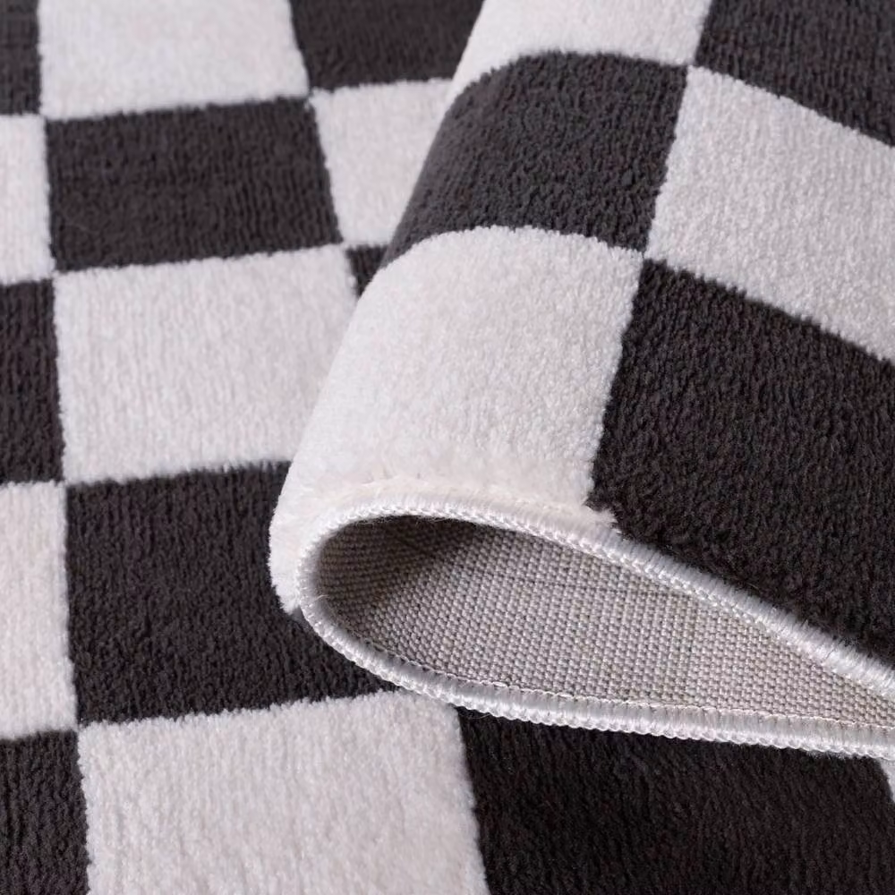 THE RUGS Loft Checkered Soft Pile Area Rug, Grey, W/D/H: 120 x 170 cm – 6