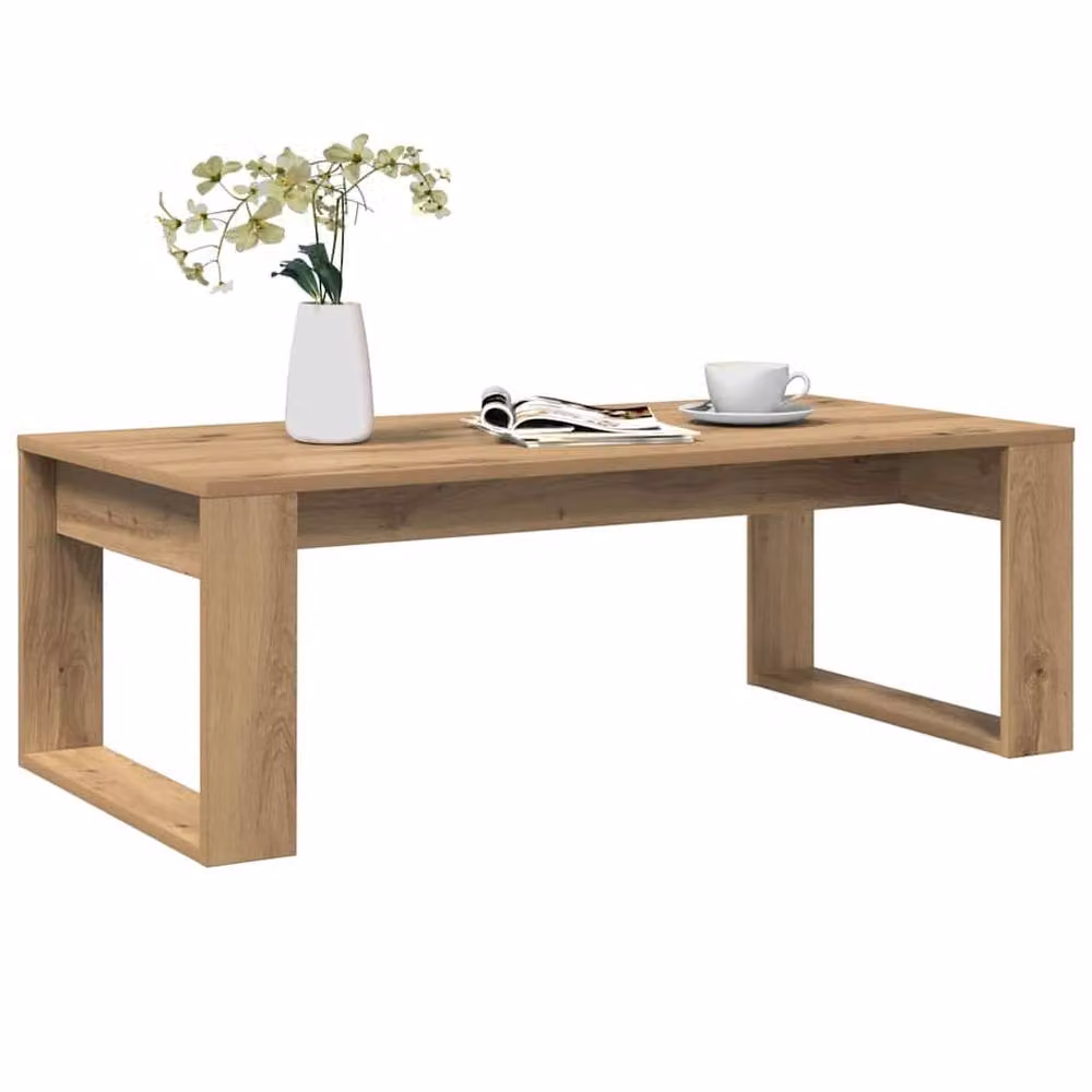 Berkfield Home Artisan Oak Coffee Table in Brown, W: 102 cm, D: 50 cm, H: 35 cm – 2